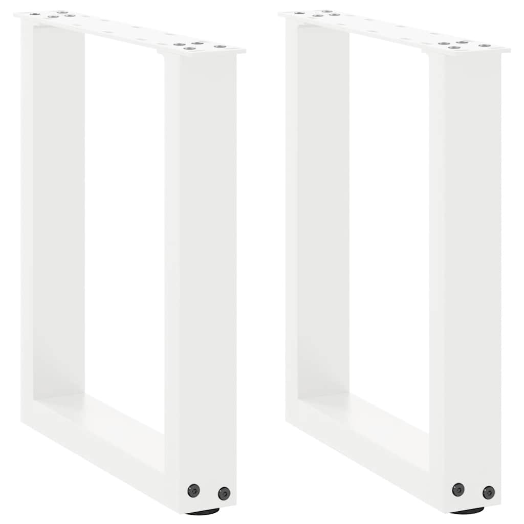 Pés para mesa de centro em formato de u, 2 peças, branco, 38x(42-43) cm, aço