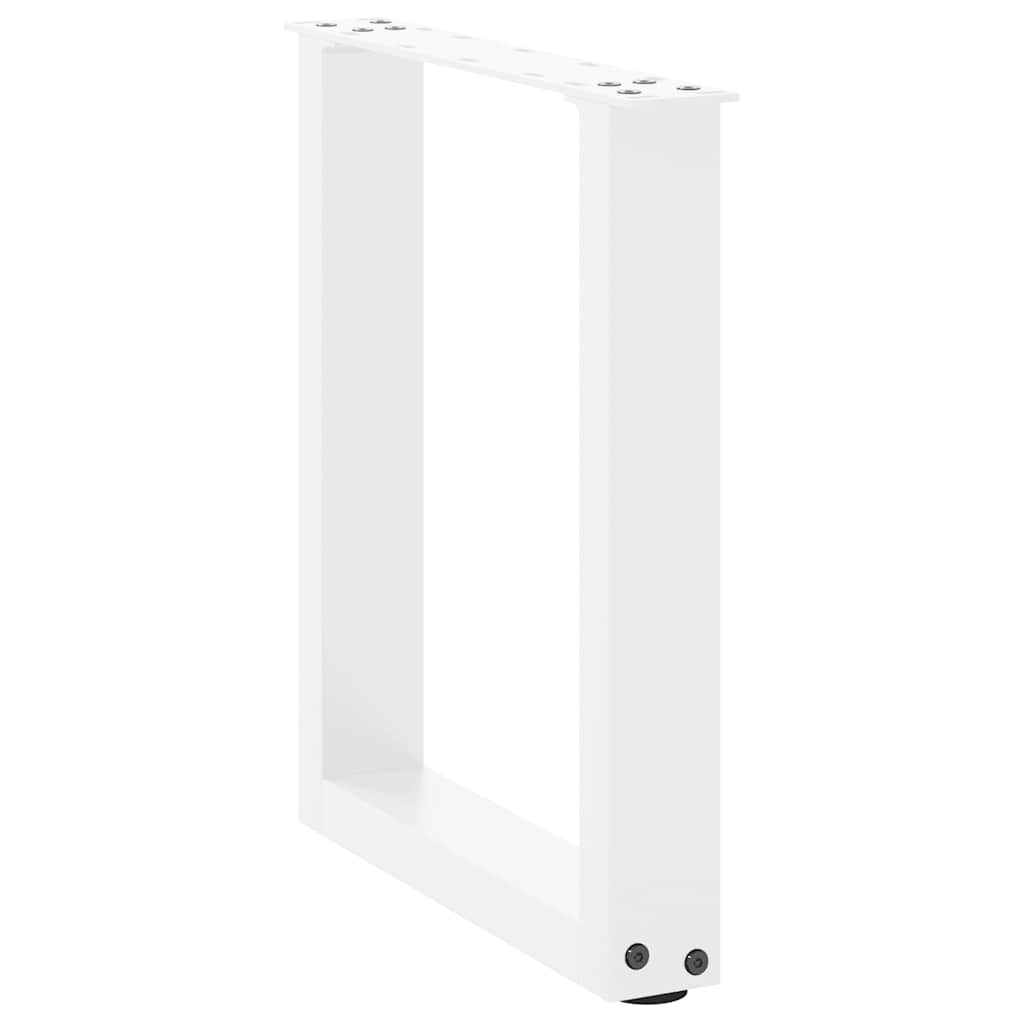 Pés para mesa de centro em formato de u, 2 peças, branco, 38x(42-43) cm, aço