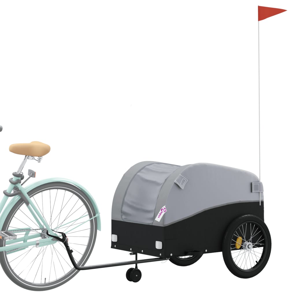 Reboque para bicicleta 45 kg ferro preto e cinza