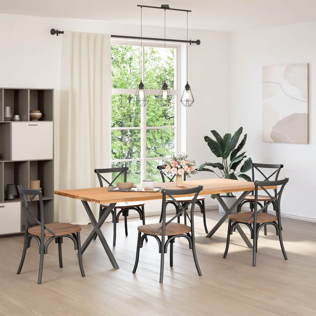 Pés para mesa de jantar em formato de x, 2 peças, antracite, 90x (72-73) cm, aço