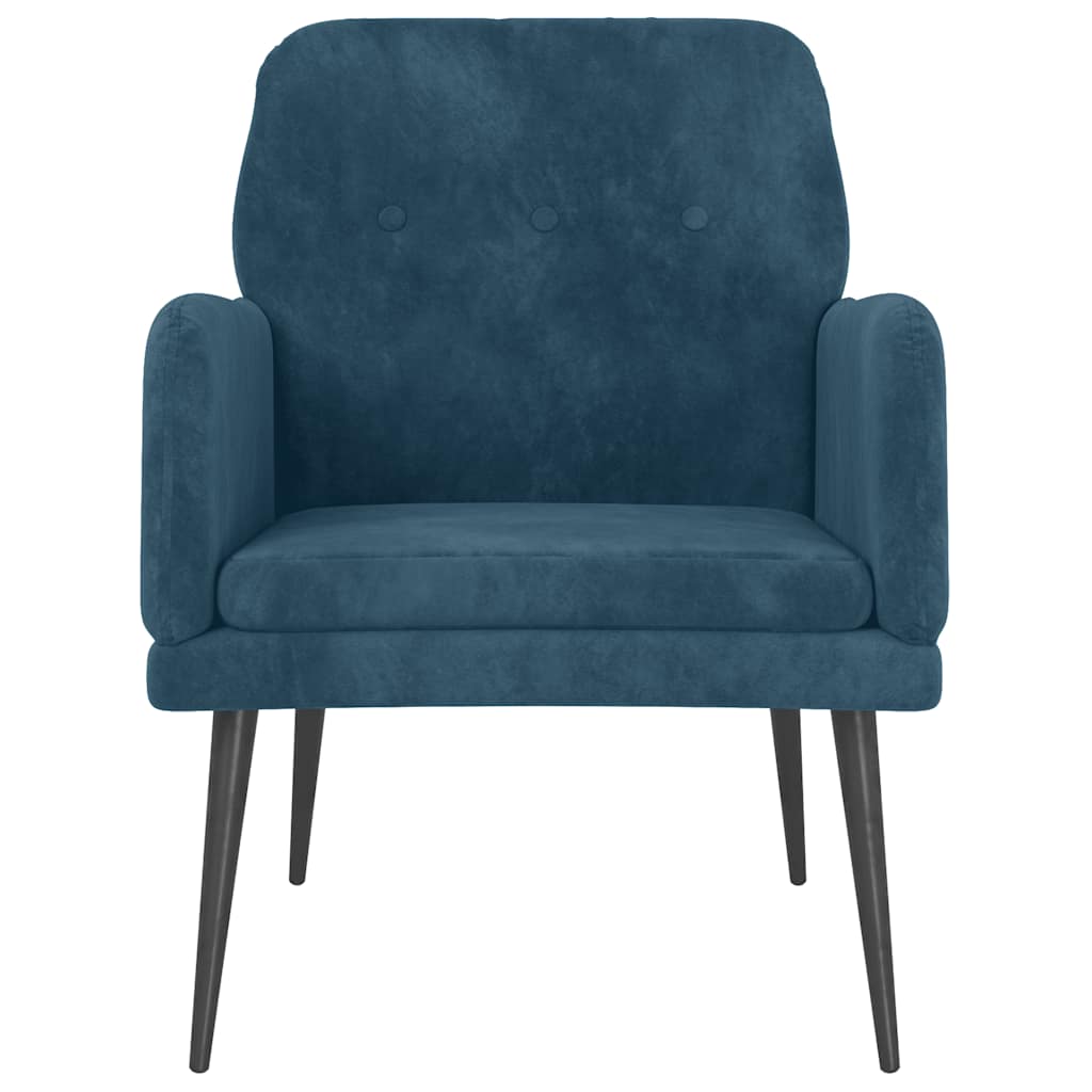 Cadeira c/ apoio de braços 62x79x79 cm veludo azul