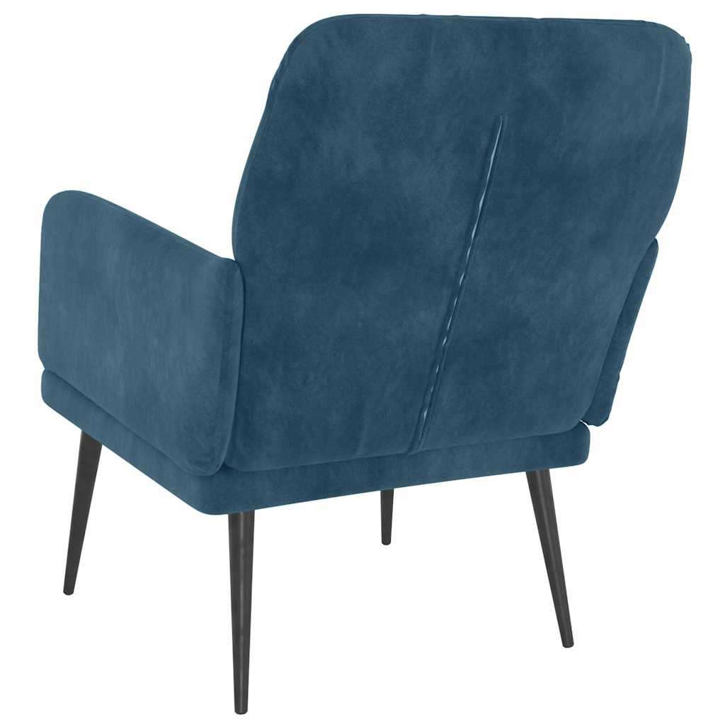 Cadeira c/ apoio de braços 62x79x79 cm veludo azul