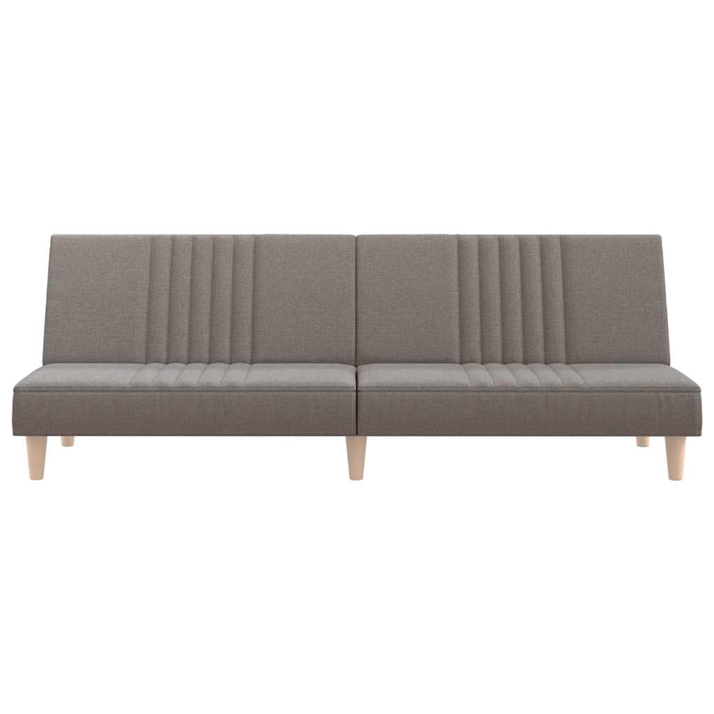 Sofá-cama tecido cinzento-acastanhado