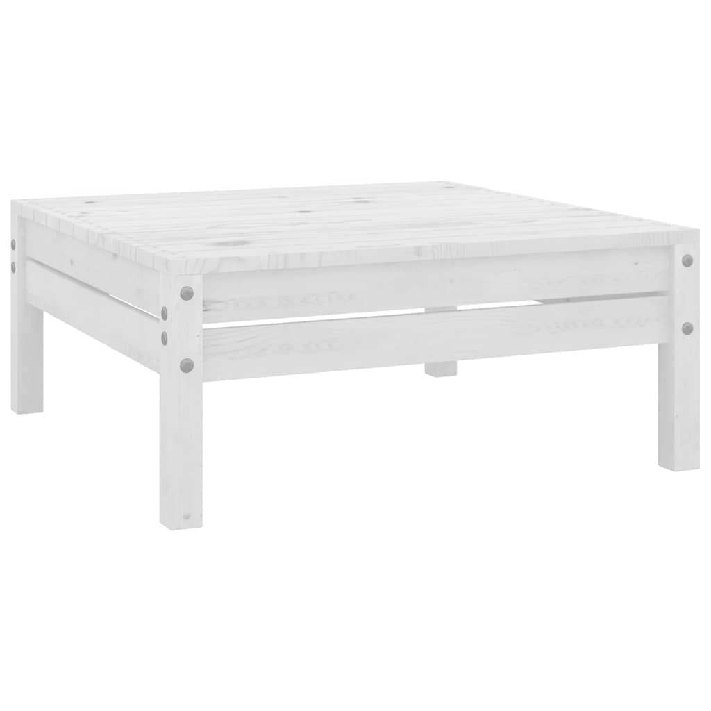 7 Pcs conjunto lounge de jardim pinho maciço branco