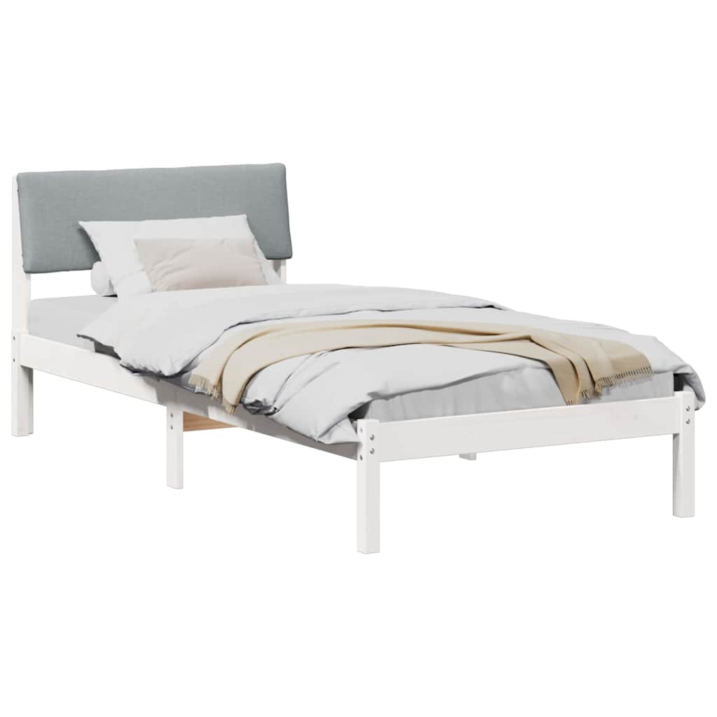 Estrutura da cama branco e cinza claro 100 x 200 cm
