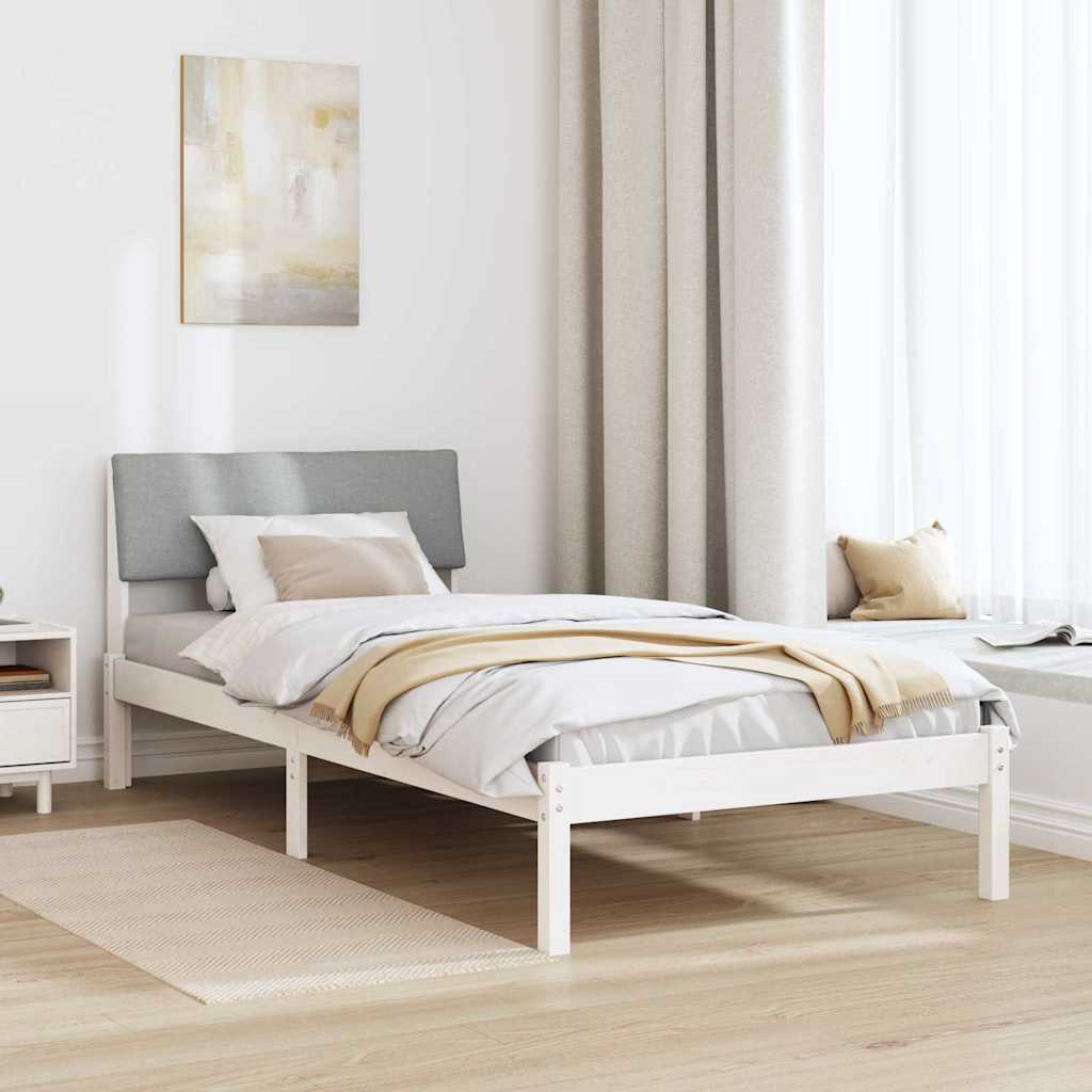 Estrutura da cama branco e cinza claro 100 x 200 cm