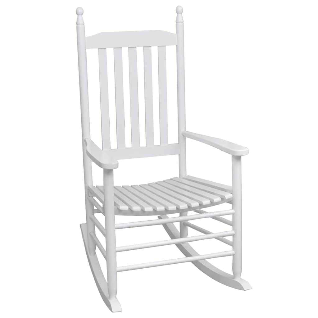 Cadeira de baloiço com assento curvo madeira branco