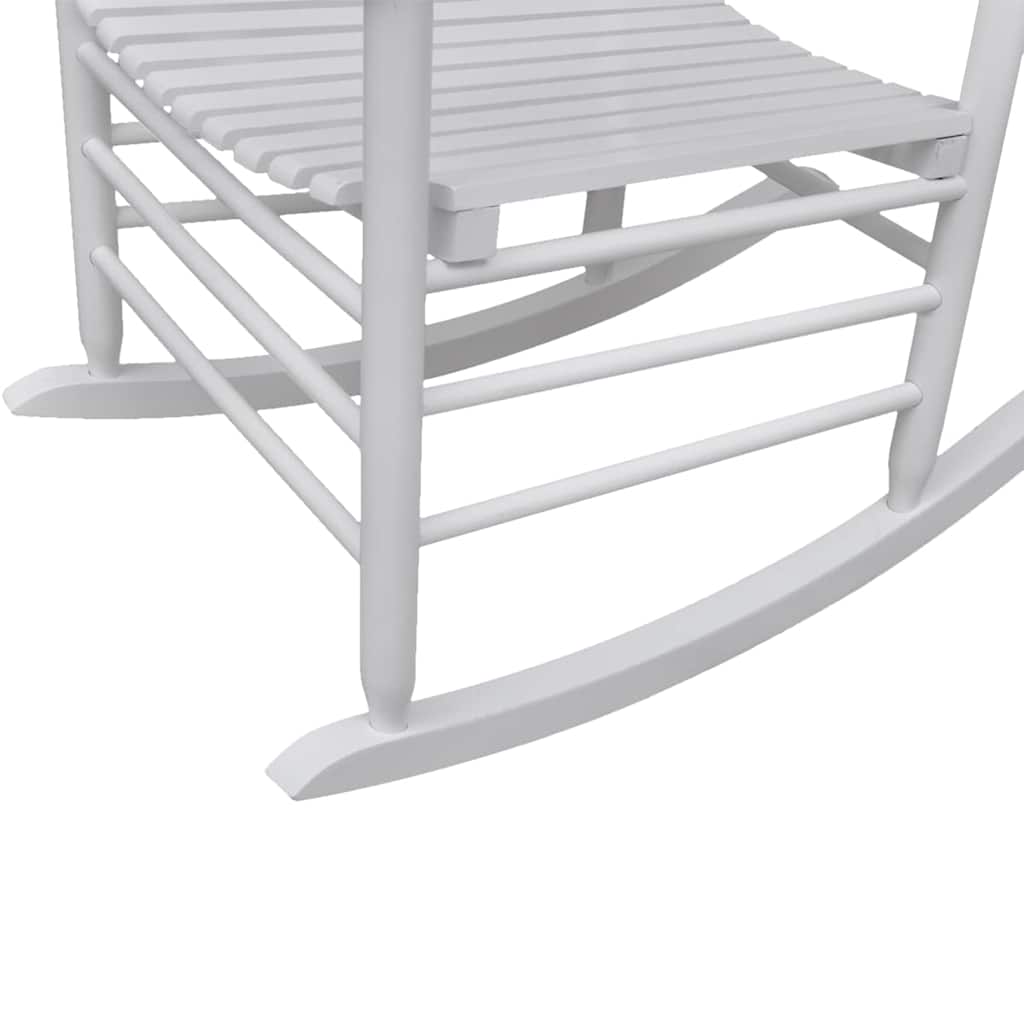 Cadeira de baloiço com assento curvo madeira branco