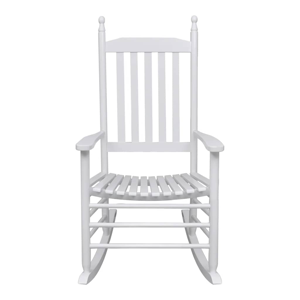 Cadeira de baloiço com assento curvo madeira branco