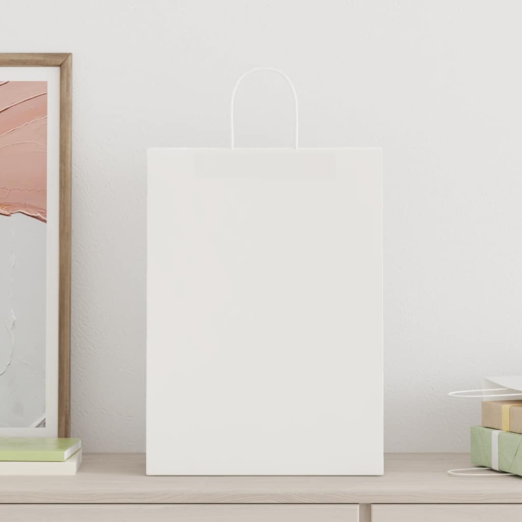 Sacos de papel 250 unid com alças branco 32x17x44 cm