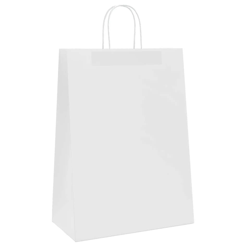 Sacos de papel 250 unid com alças branco 32x17x44 cm