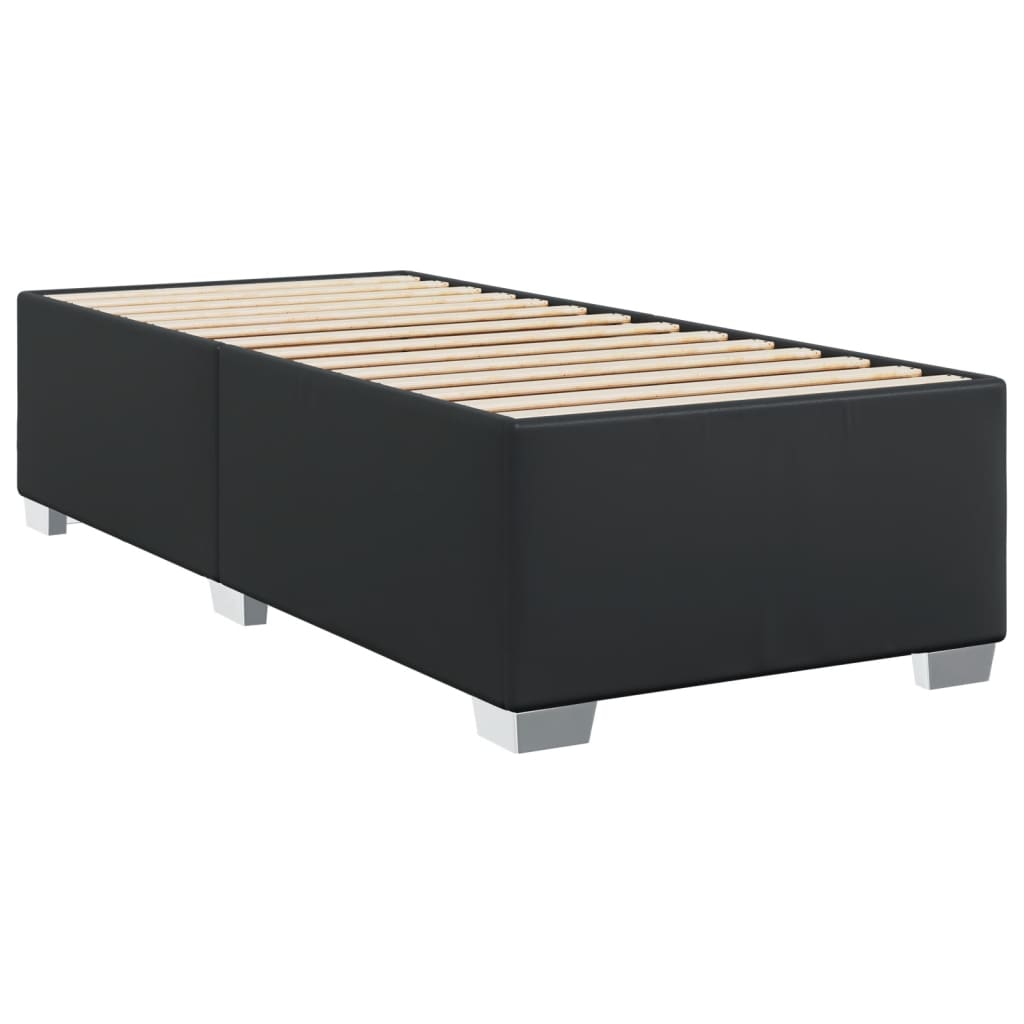 Estrutura de cama 90x200 cm couro artificial preto