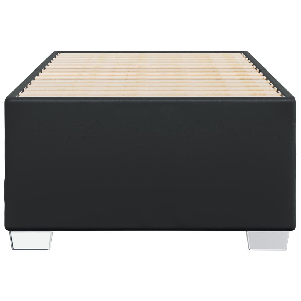 Estrutura de cama 90x200 cm couro artificial preto