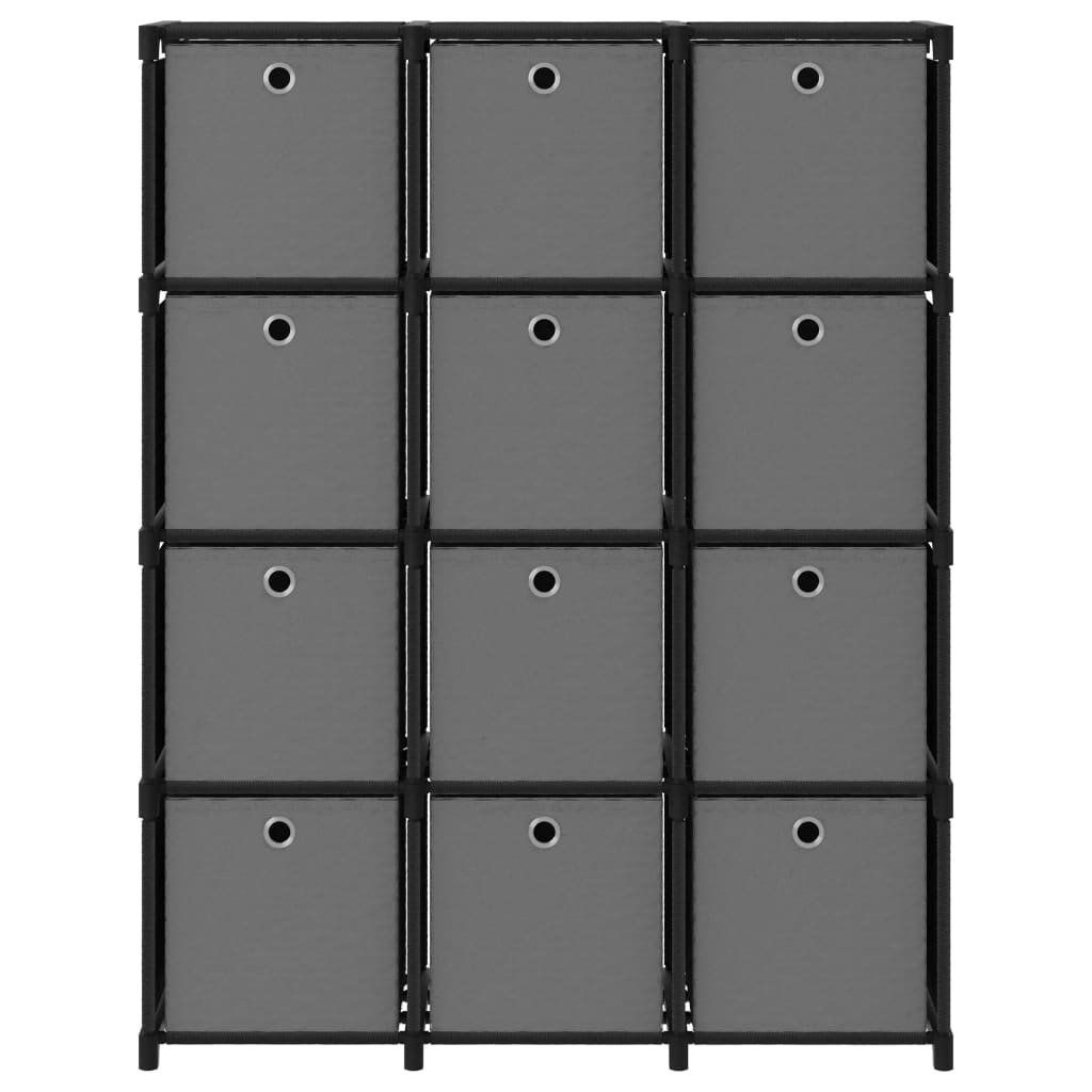 Unid. prateleiras 12 cubos c/ caixas 103x30x141 cm tecido preto