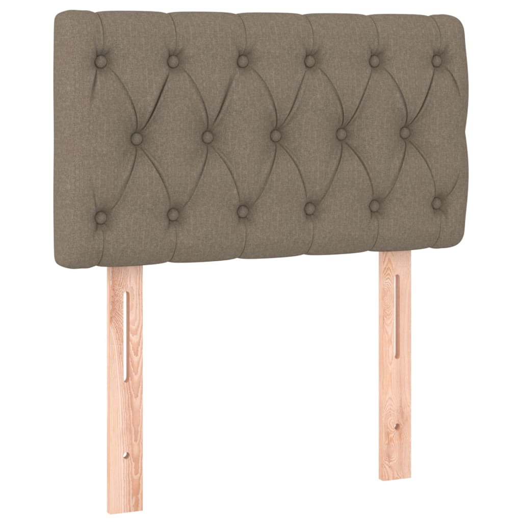 Cabeceira cama luzes LED tecido 80x7x78/88cm cinza-acastanhado