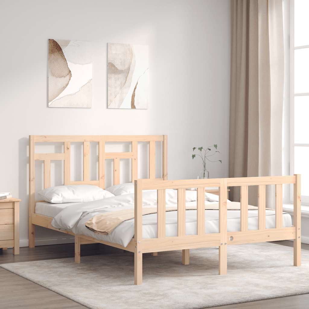 Cama sem colchão 140x200 cm madeira de pinho maciça