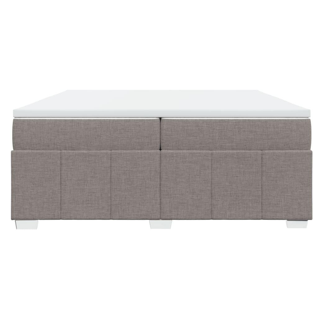 Cama com molas/colchão 200x200 cm tecido castanho-acinzentado