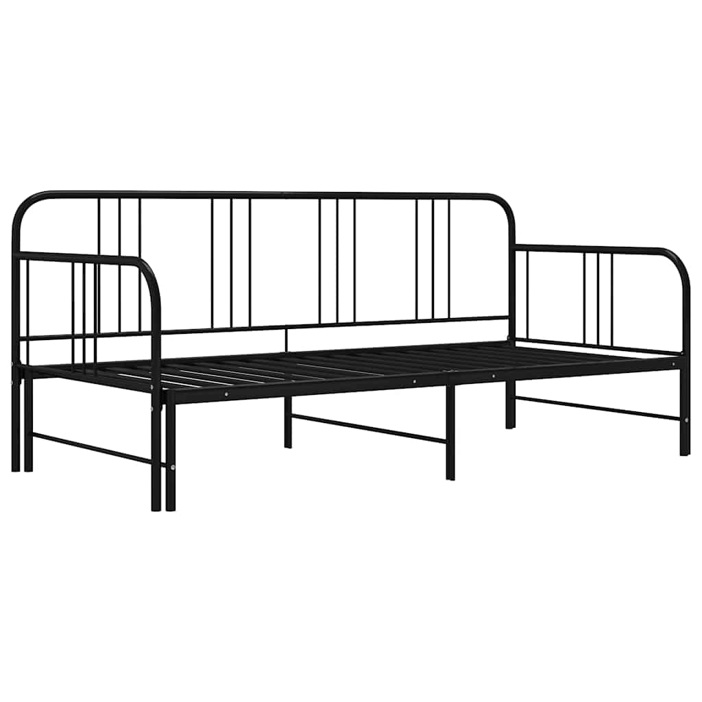 Estrutura sofá-cama de puxar 90x200 cm metal preto