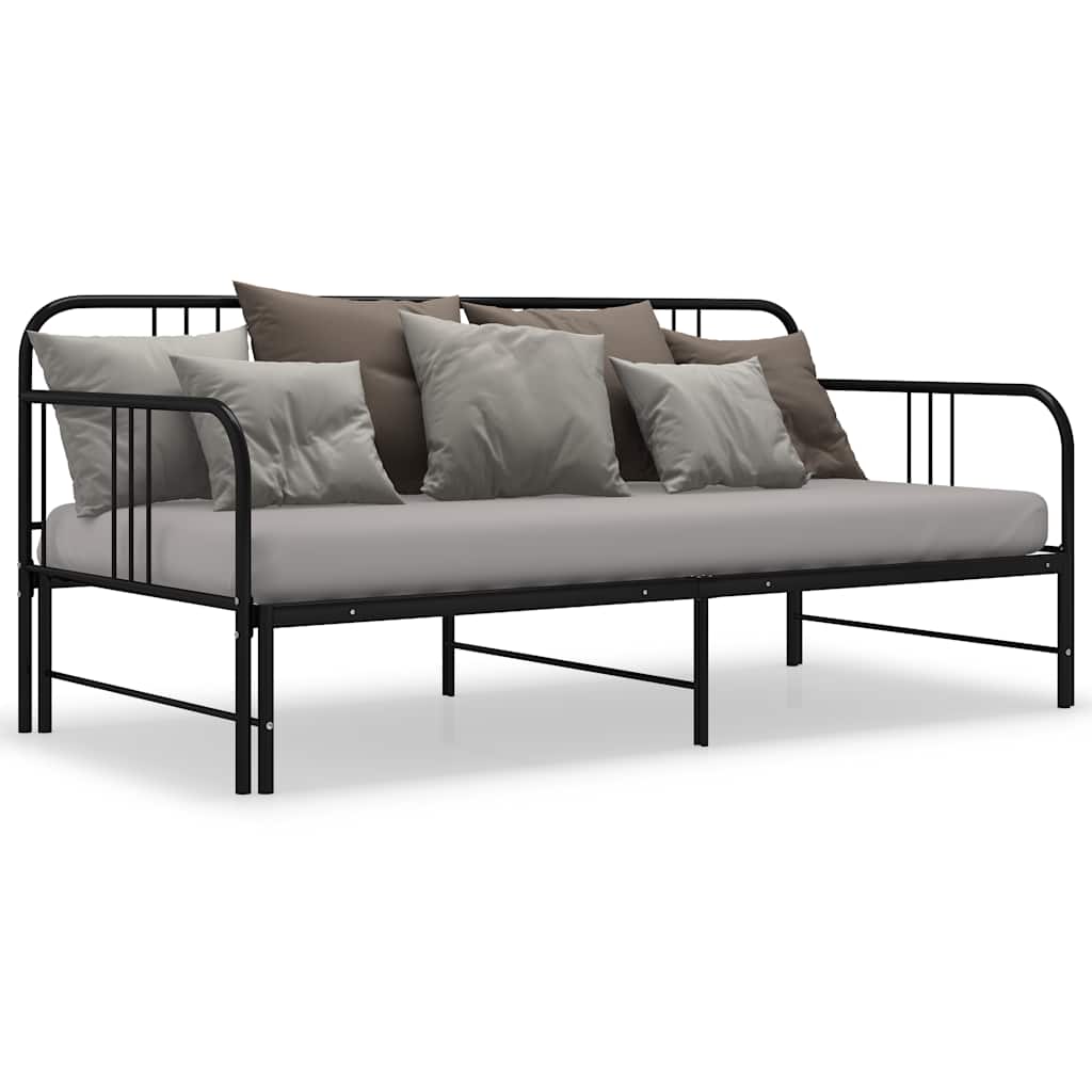 Estrutura sofá-cama de puxar 90x200 cm metal preto