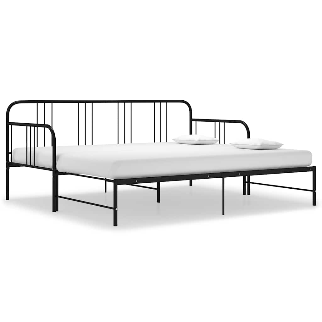 Estrutura sofá-cama de puxar 90x200 cm metal preto