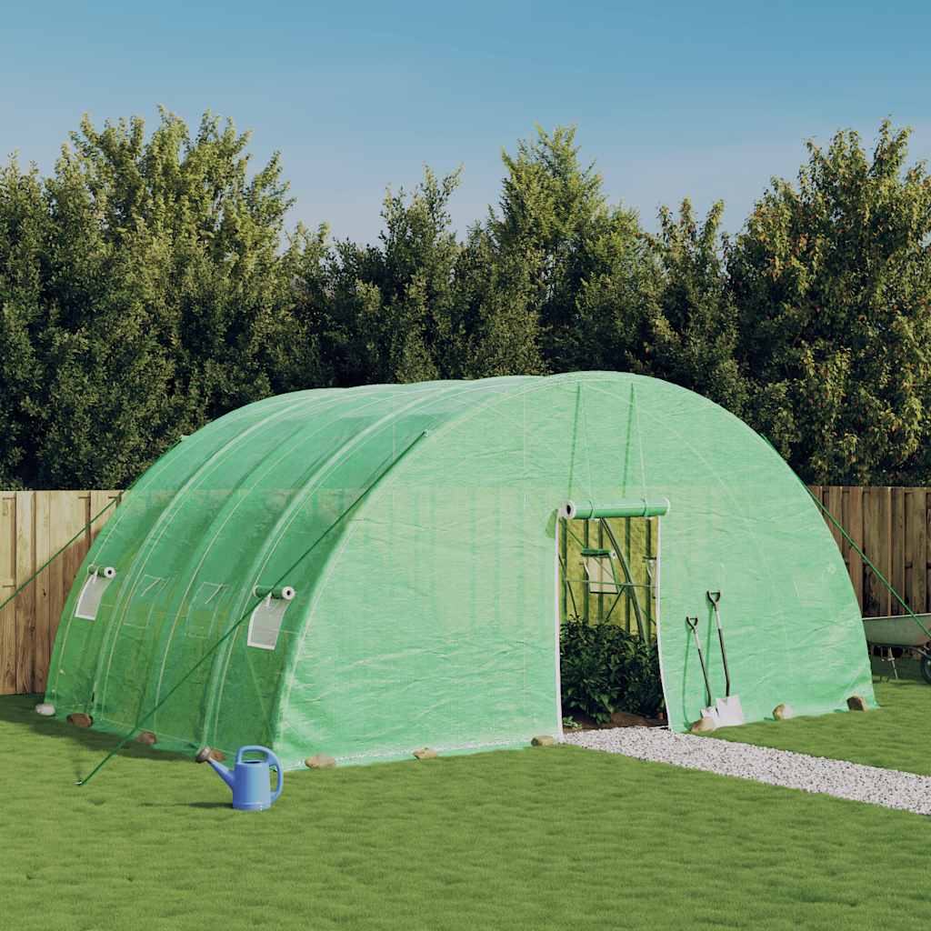 Estufa com estrutura de aço verde 24 m² 6x4x2,85 m