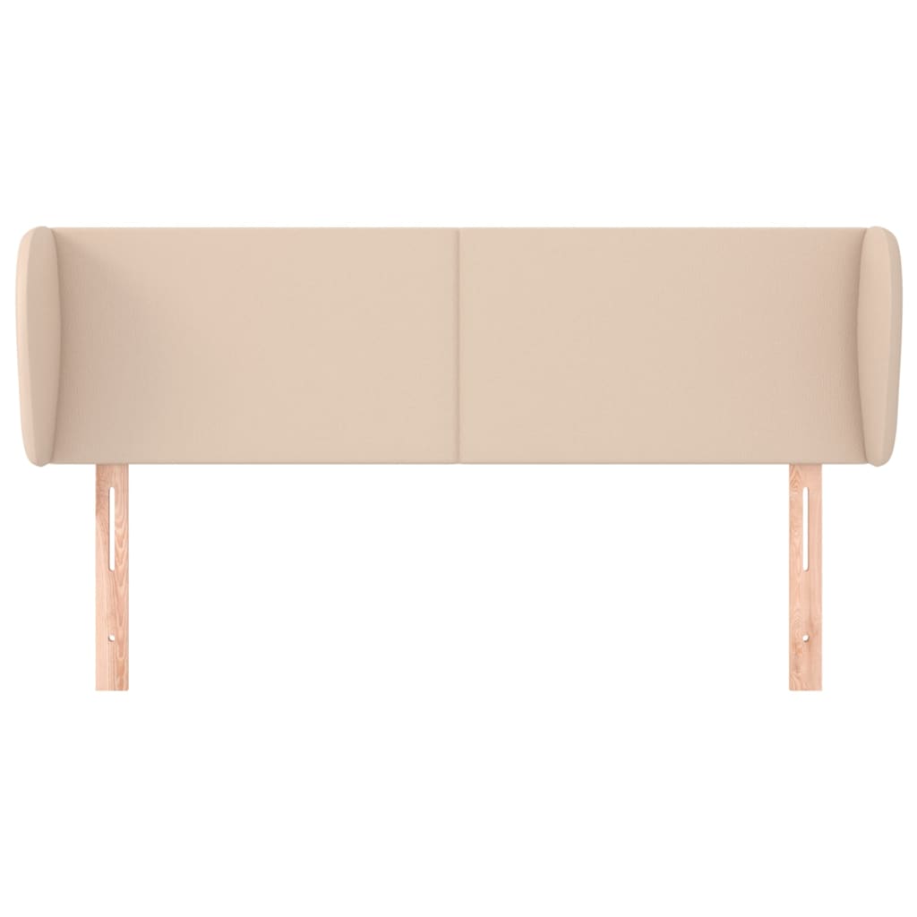Cabeceira cama abas couro artificial 147x23x78/88 cm cappuccino