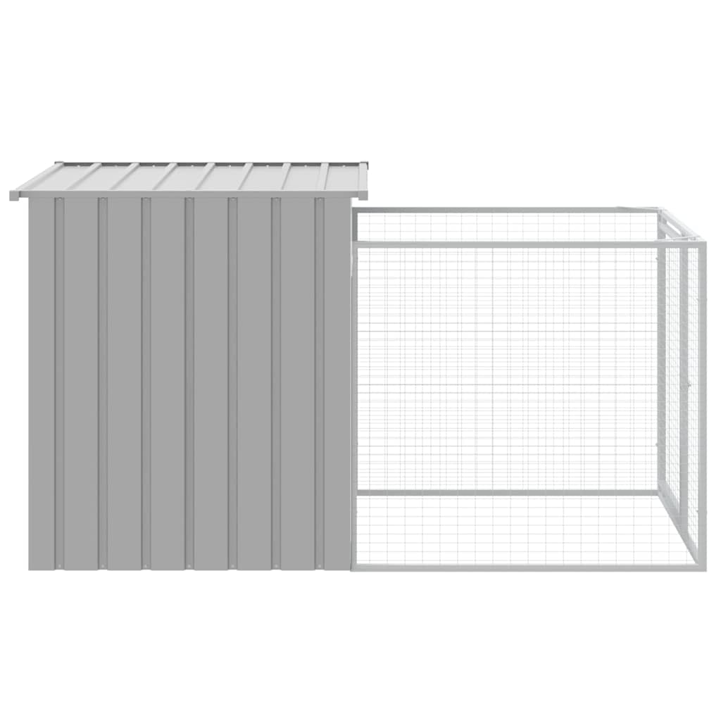 Casota para cães com corredor cinza claro 110x201x110 cm aço galvanizado