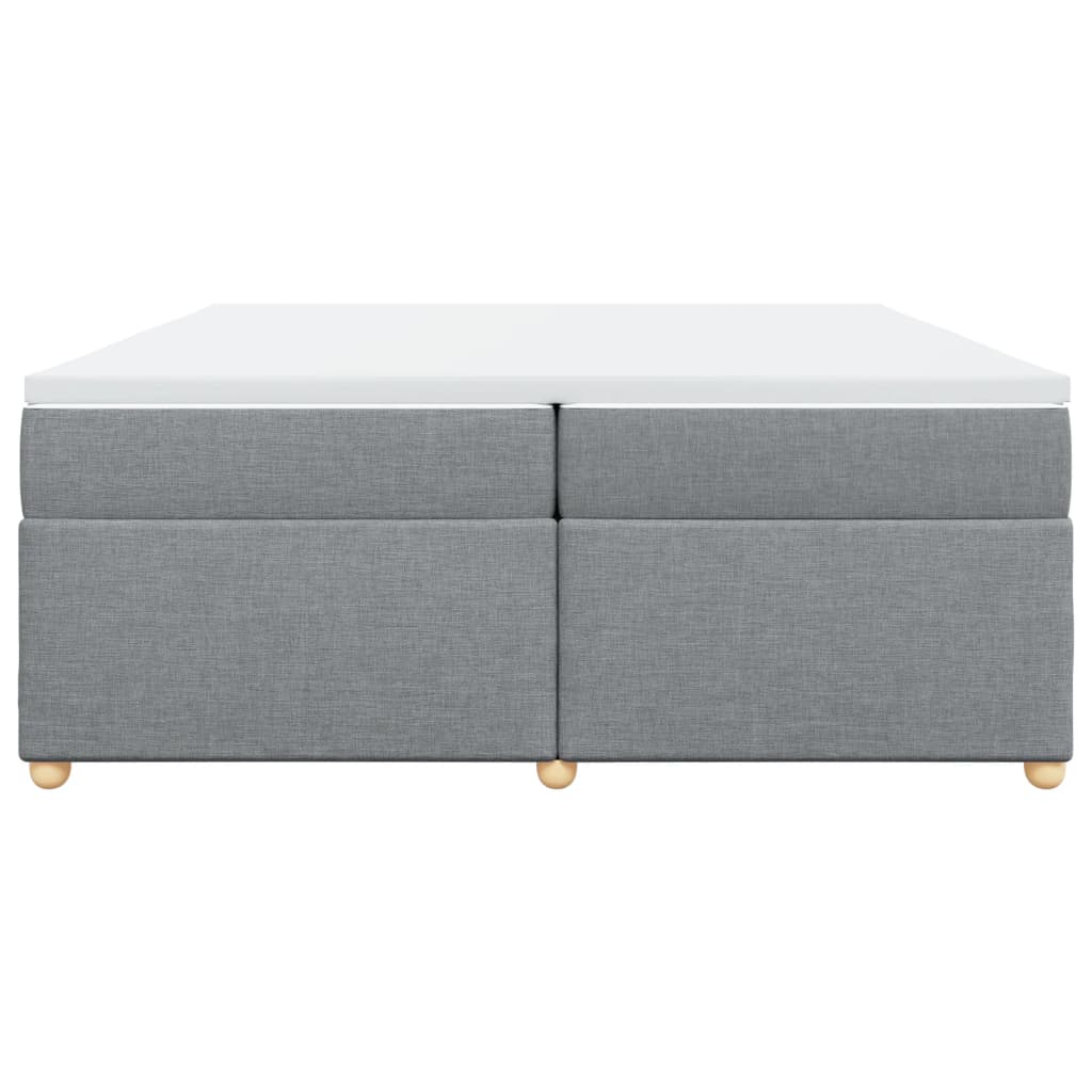 Cama com molas/colchão 200x200 cm tecido cinza-claro