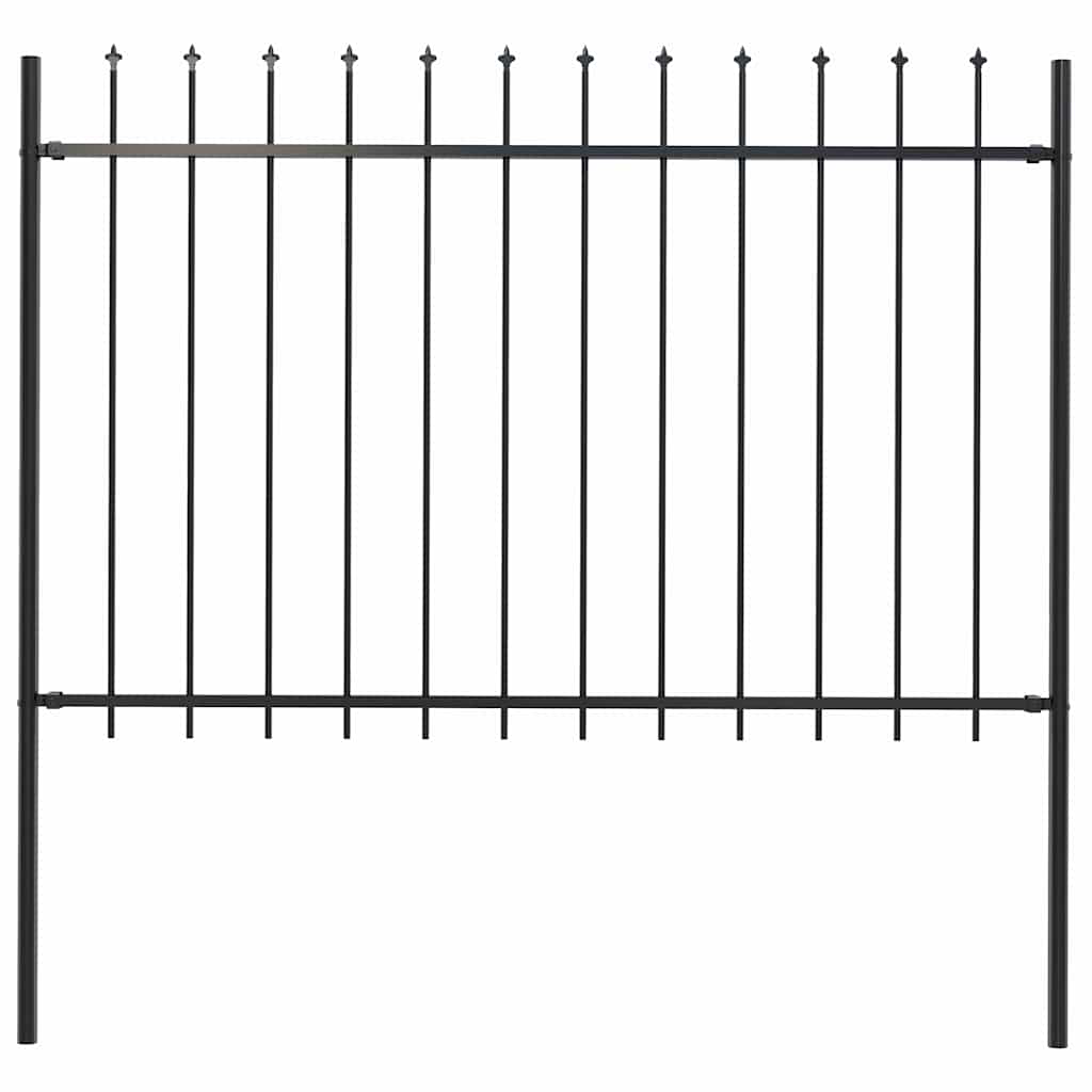 Cerca de jardim woerden com ponta em forma de lança, em aço, 170 x 120 cm, preto