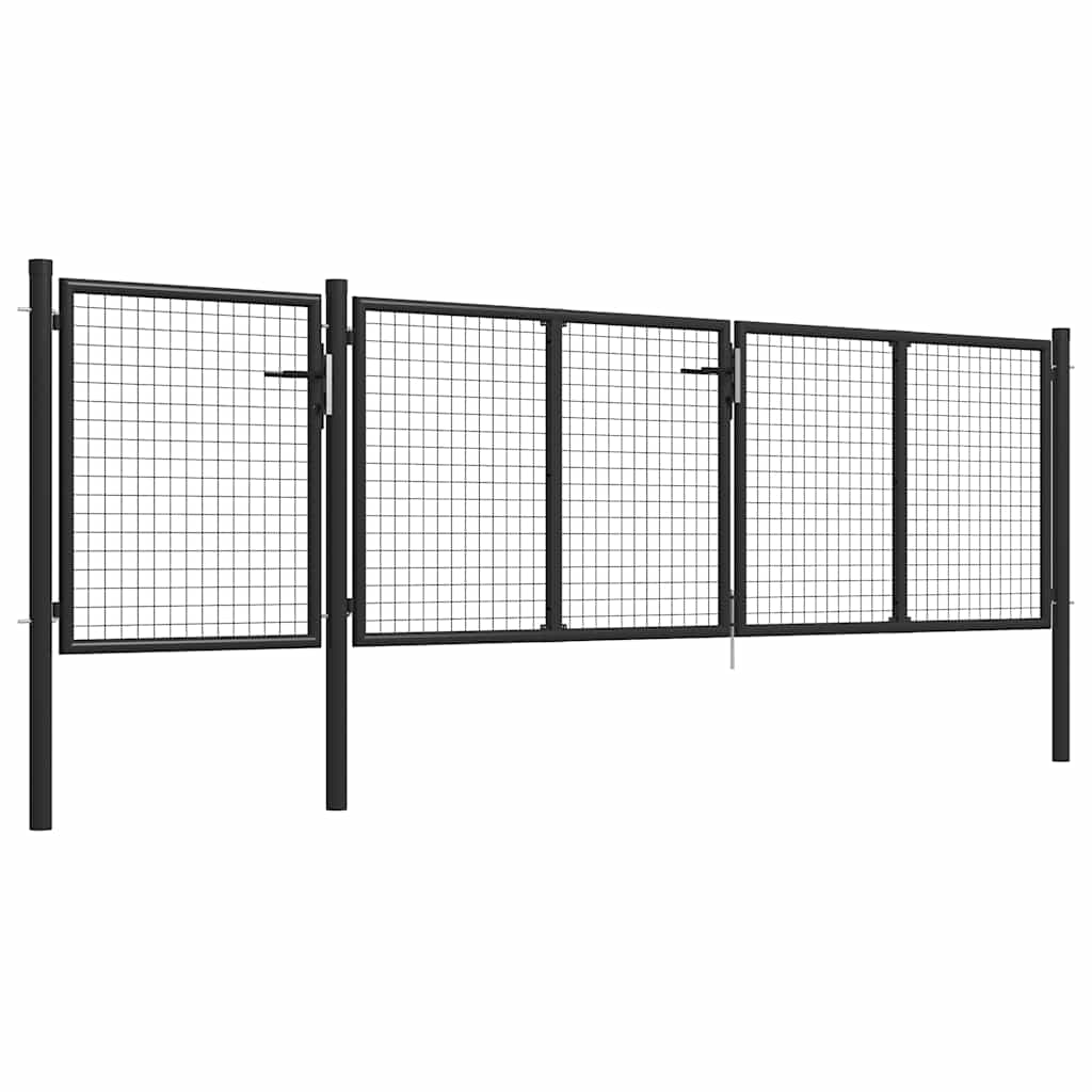 Portão de jardim em aço 400x100 cm antracite
