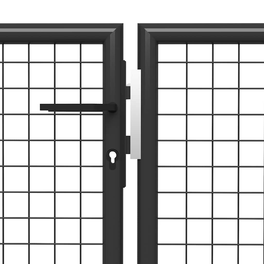 Portão de jardim em aço 400x100 cm antracite