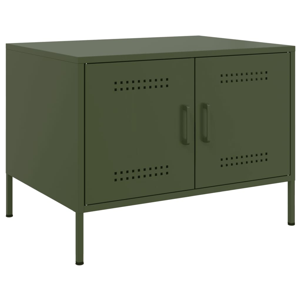 Mesa de centro 68x50x50,5 cm aço verde azeitona