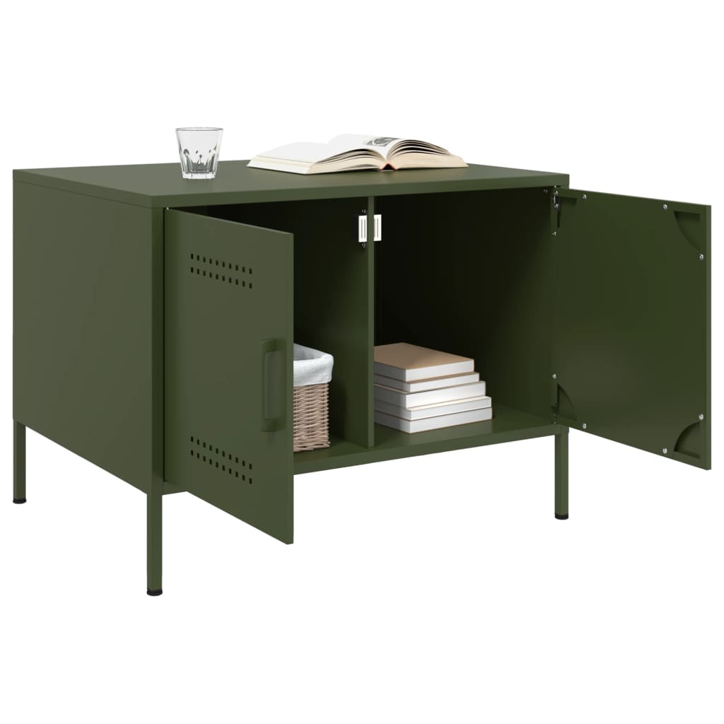 Mesa de centro 68x50x50,5 cm aço verde azeitona