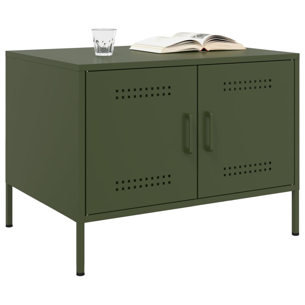 Mesa de centro 68x50x50,5 cm aço verde azeitona