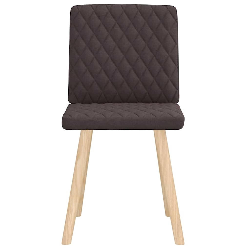 Cadeiras de jantar 2 pcs tecido castanho-escuro