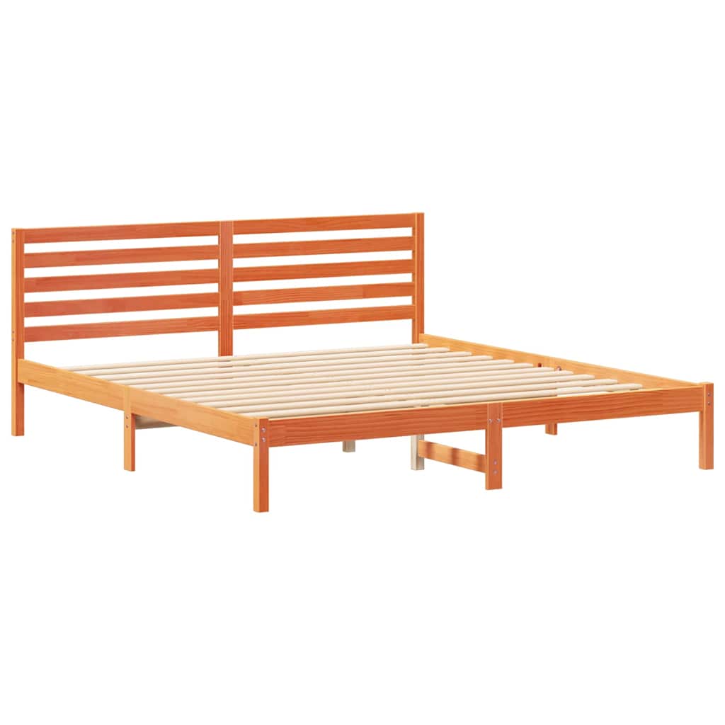 Estrutura da cama com cabeceira marrom cera 180 x 200 cm