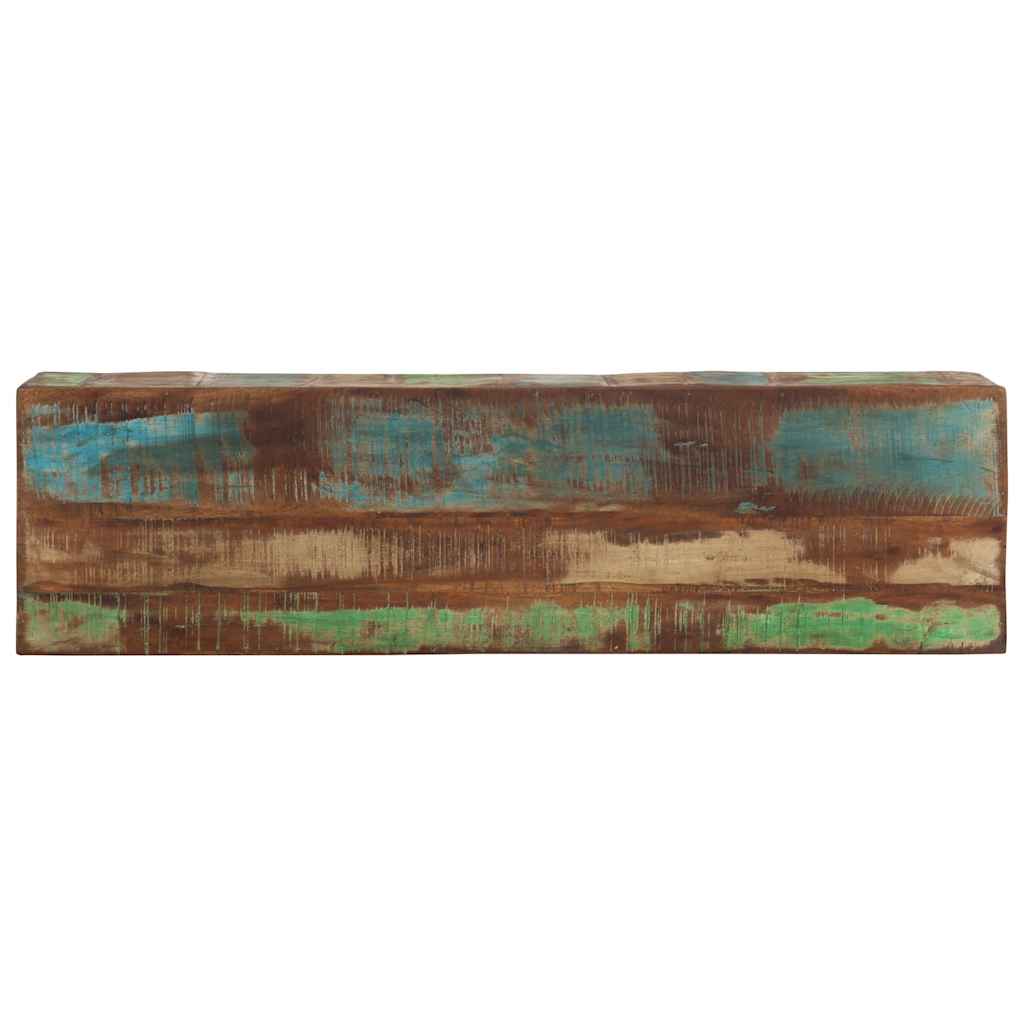 Mesa consola 110x30x75 cm madeira recuperada maciça e ferro