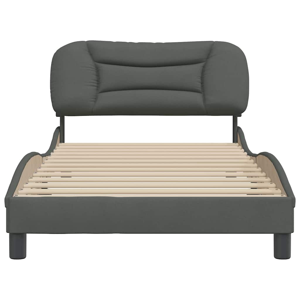 Estrutura de cama sem colchão hvar 100x200 cm tecido cinzento-escuro