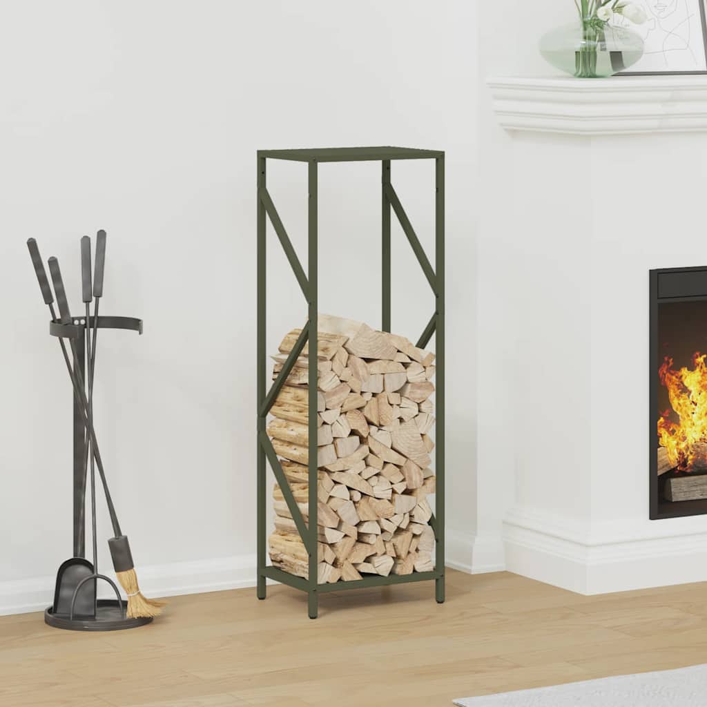 Suporte para lenha aço laminado a frio verde azeitona