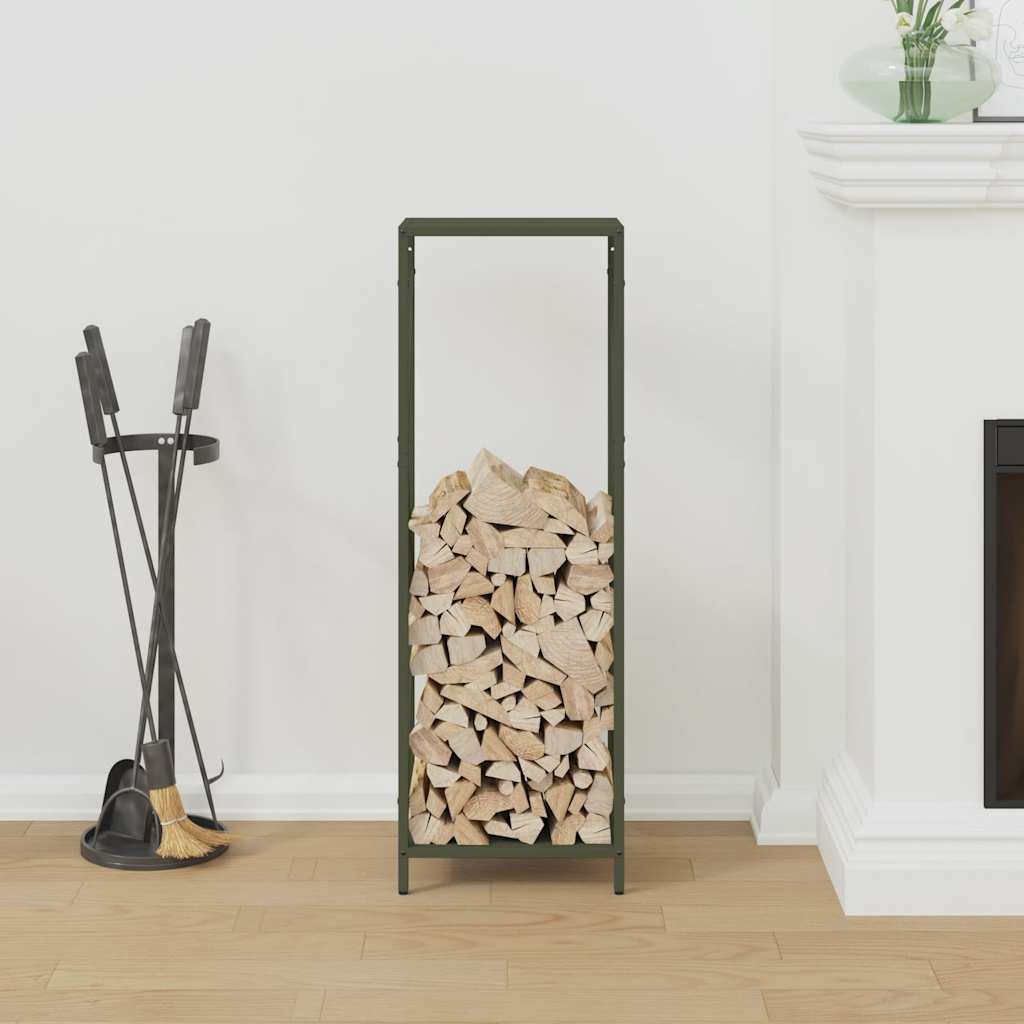 Suporte para lenha aço laminado a frio verde azeitona