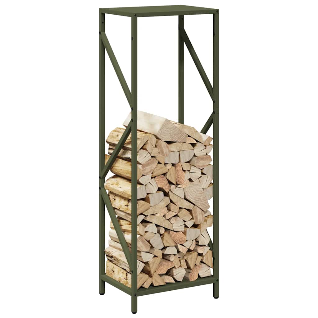 Suporte para lenha aço laminado a frio verde azeitona