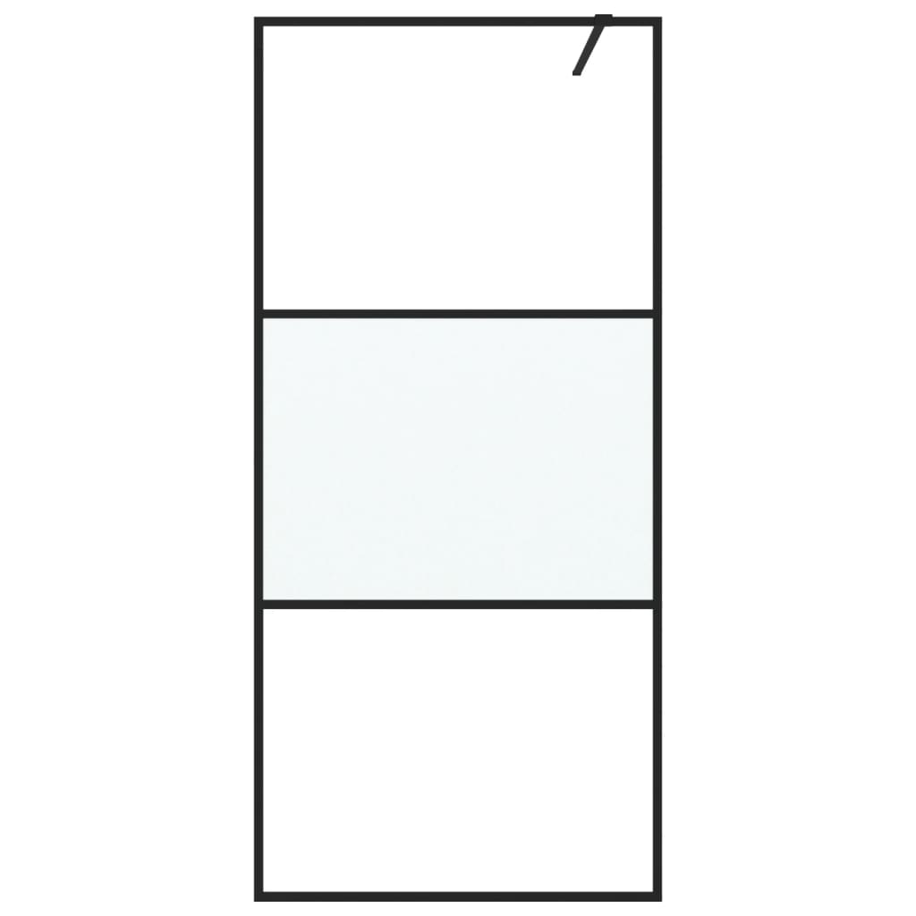 Divisória de chuveiro 90x195 cm vidro semiopaco esg preto