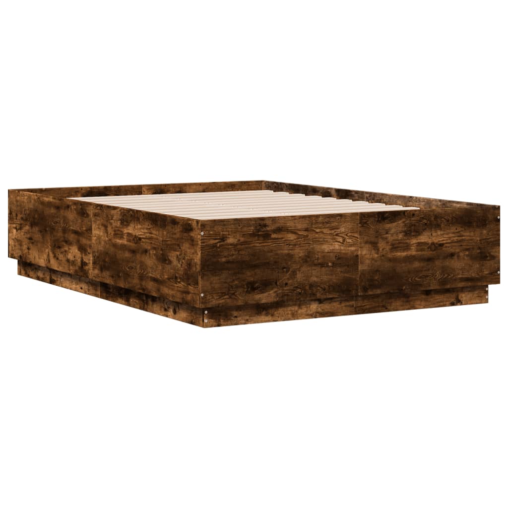 Estrutura de cama 135x190 cm derivados madeira carvalho fumado