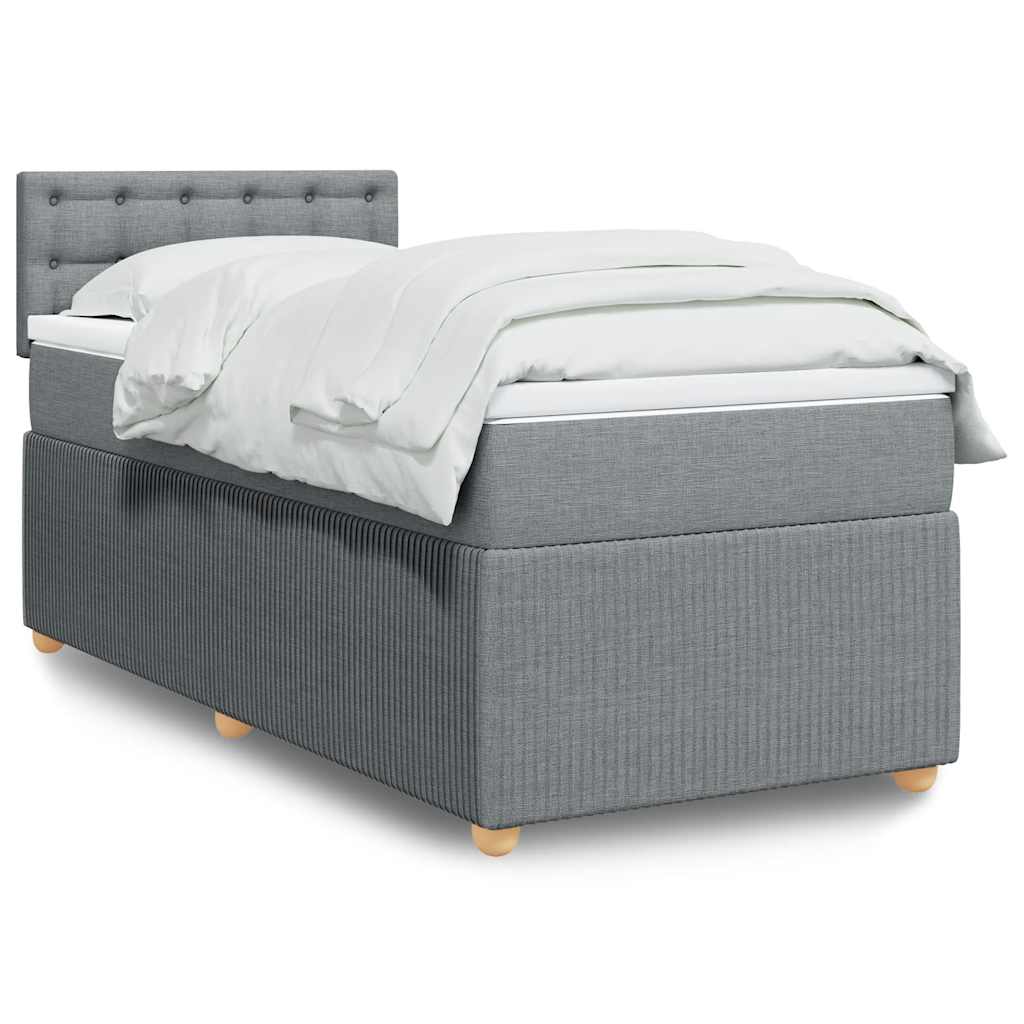 Cama com molas/colchão 80x200 cm tecido cinza-claro
