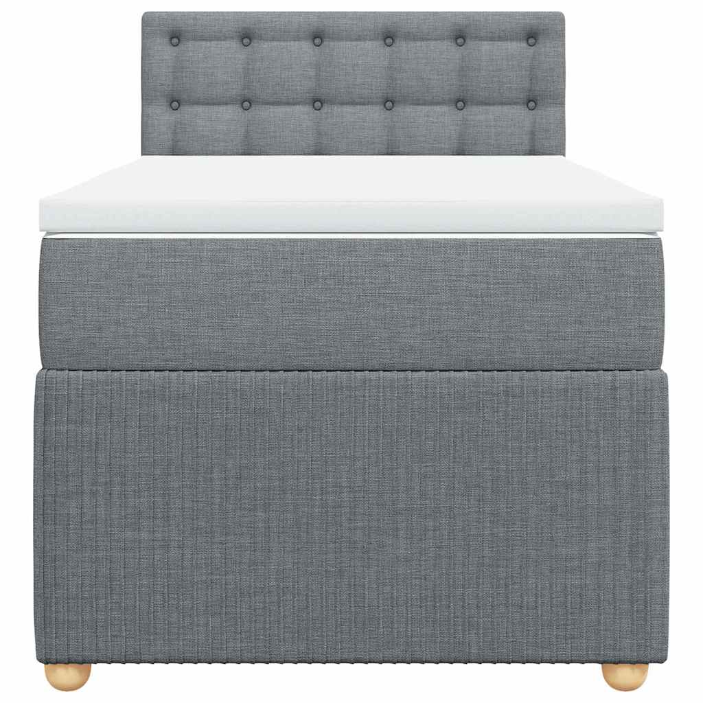 Cama com molas/colchão 80x200 cm tecido cinza-claro