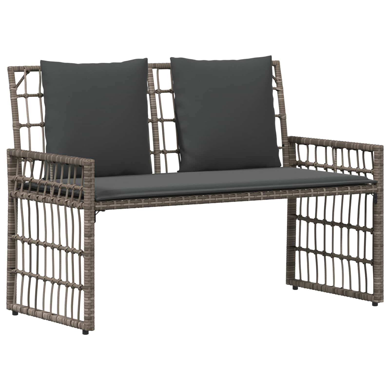 Banco de exterior liso cinza e cinza escuro 116 x 55 x 82 cm