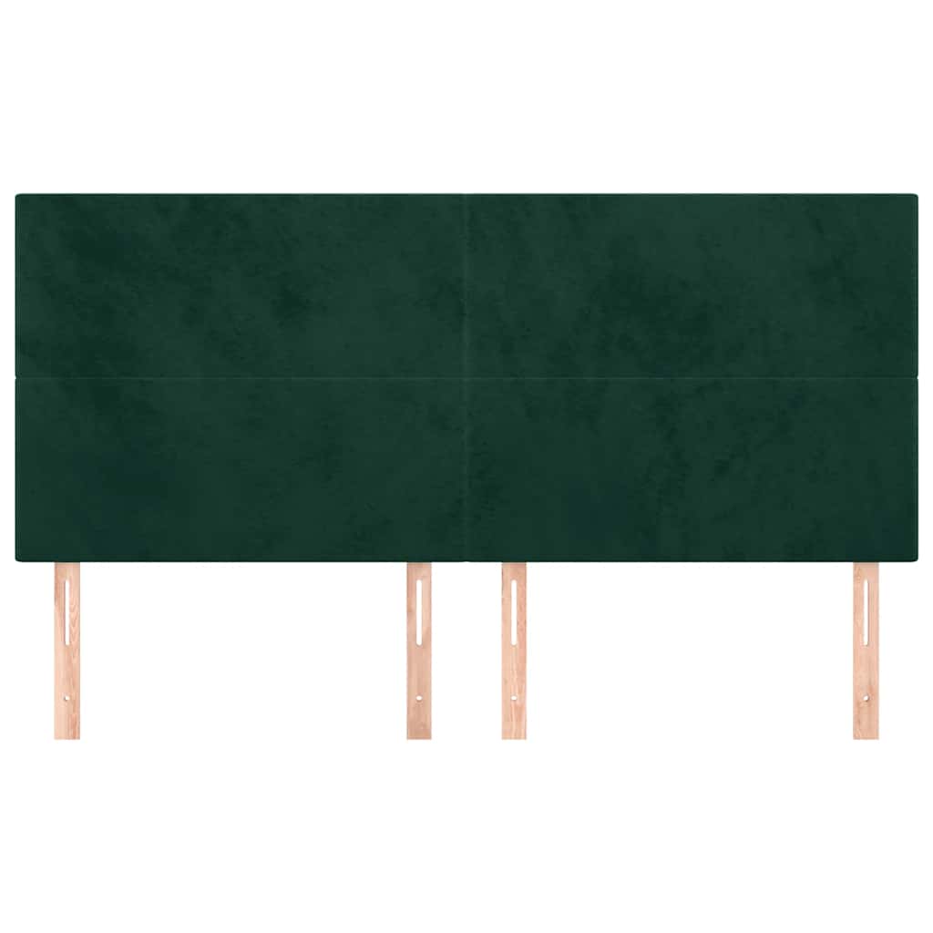 Cabeceira verde escuro 200x5x118/128 cm veludo