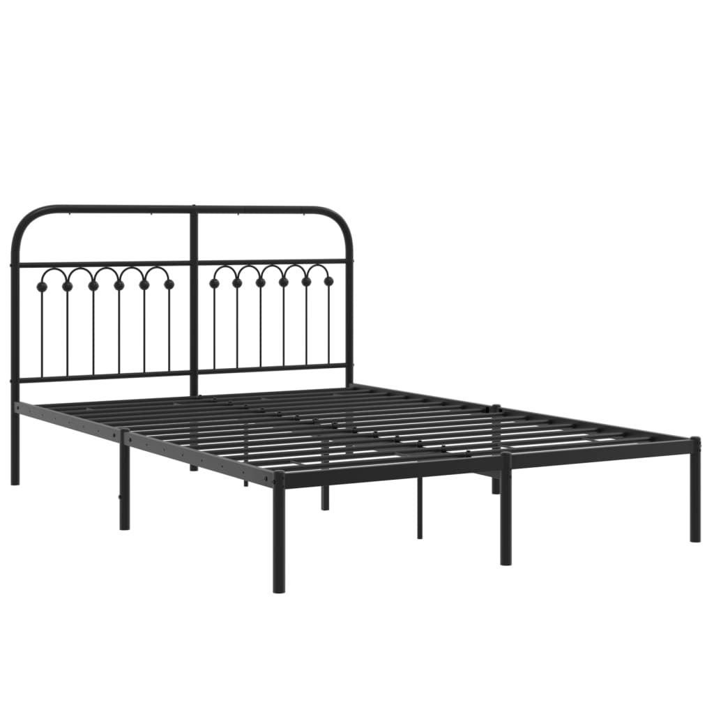 Estrutura de cama com cabeceira 135x190 cm metal preto