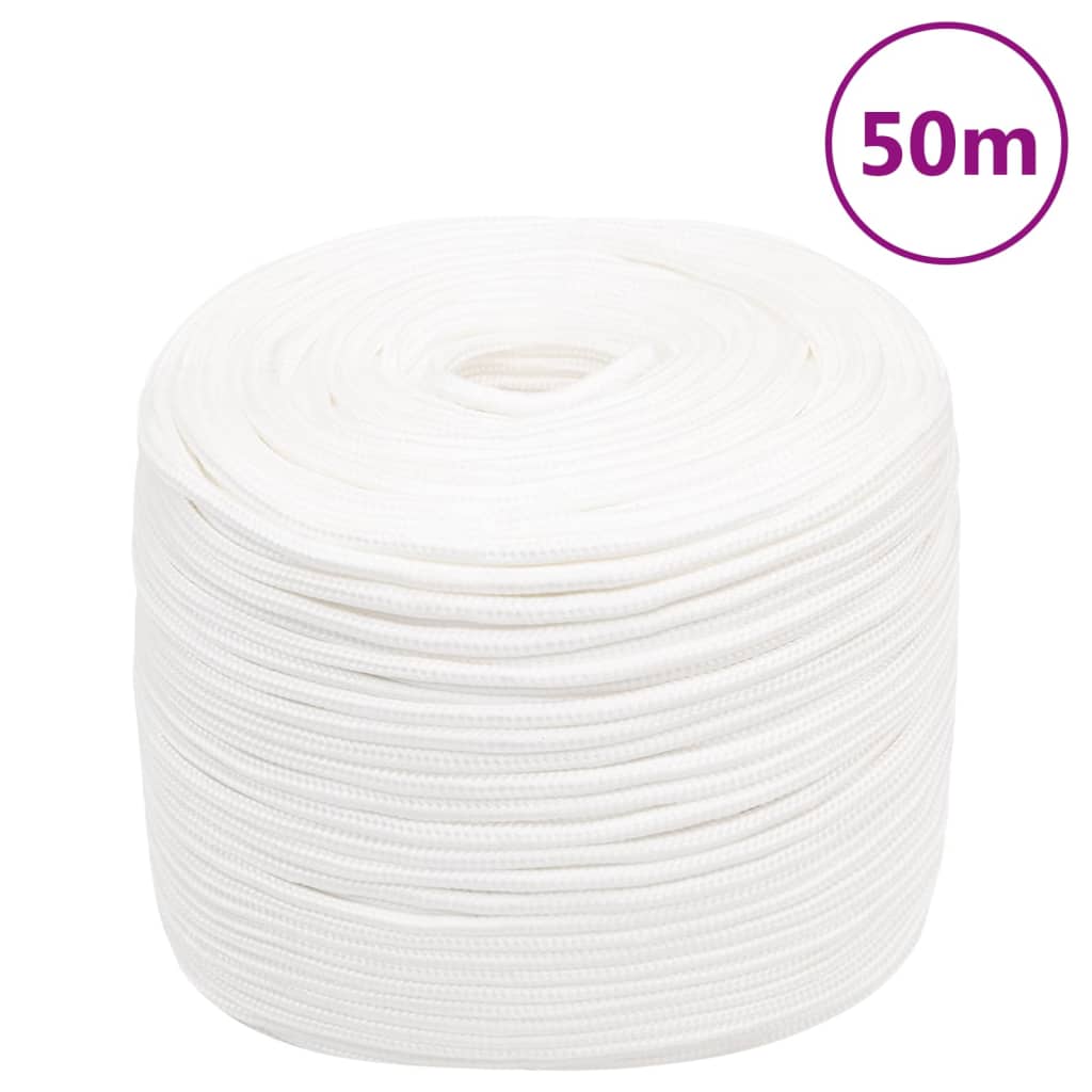 Corda de barco 10 mm 50 m polipropileno branco completo