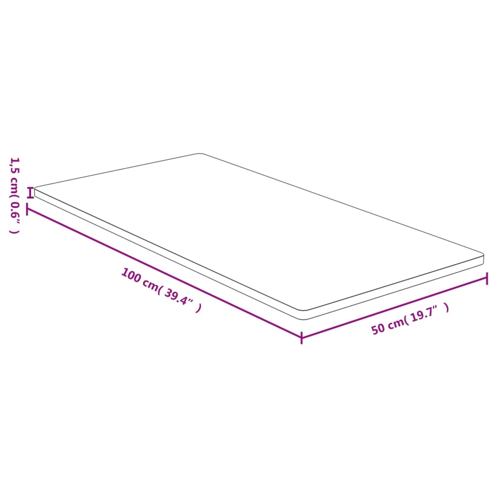 Tampo de mesa 50x100x1,5 cm bambu